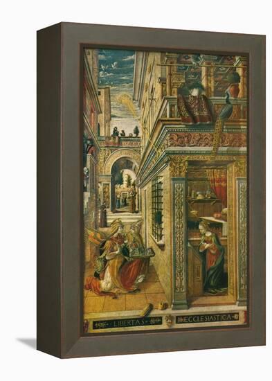 The Annunciation, with Saint Emidius, 1486, (1911)-Carlo Crivelli-Framed Premier Image Canvas