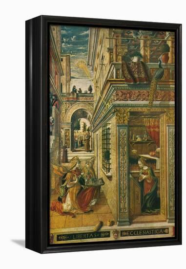 The Annunciation, with Saint Emidius, 1486, (1911)-Carlo Crivelli-Framed Premier Image Canvas