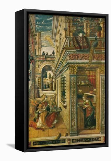 The Annunciation, with Saint Emidius, 1486, (1911)-Carlo Crivelli-Framed Premier Image Canvas