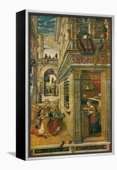 The Annunciation, with Saint Emidius, 1486, (1911)-Carlo Crivelli-Framed Premier Image Canvas