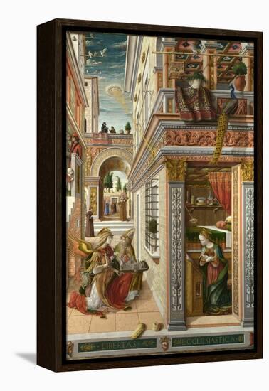 The Annunciation, with Saint Emidius, 1486-Carlo Crivelli-Framed Premier Image Canvas