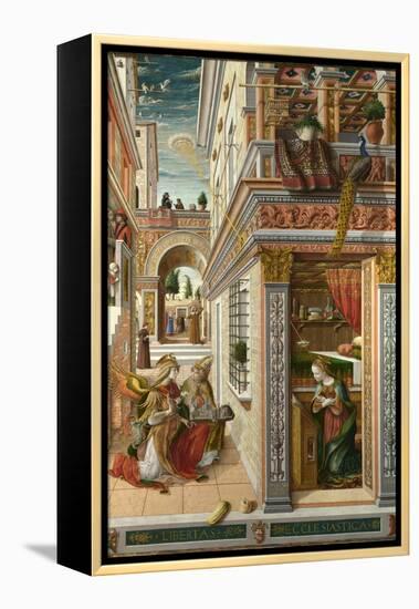 The Annunciation, with Saint Emidius, 1486-Carlo Crivelli-Framed Premier Image Canvas