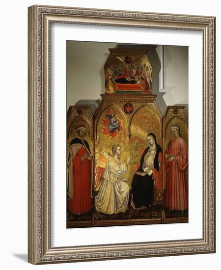 The Annunciation, with Saints Cosmas and Damian, 3rd Century Martyrs-Taddeo di Bartolo-Framed Photographic Print