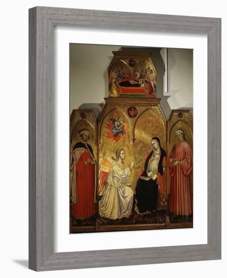 The Annunciation, with Saints Cosmas and Damian, 3rd Century Martyrs-Taddeo di Bartolo-Framed Photographic Print
