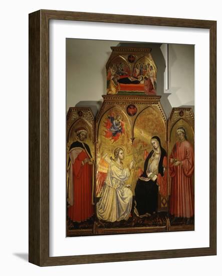 The Annunciation, with Saints Cosmas and Damian, 3rd Century Martyrs-Taddeo di Bartolo-Framed Photographic Print