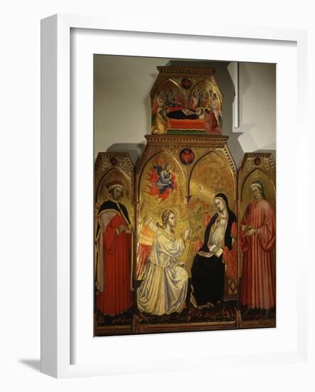 The Annunciation, with Saints Cosmas and Damian, 3rd Century Martyrs-Taddeo di Bartolo-Framed Photographic Print