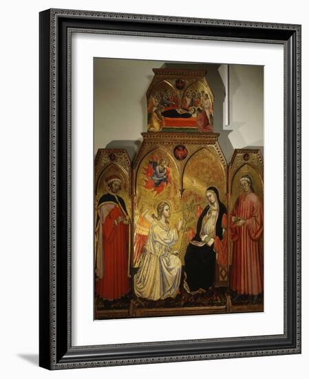 The Annunciation, with Saints Cosmas and Damian, 3rd Century Martyrs-Taddeo di Bartolo-Framed Photographic Print