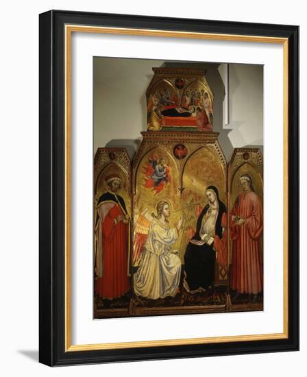 The Annunciation, with Saints Cosmas and Damian, 3rd Century Martyrs-Taddeo di Bartolo-Framed Photographic Print