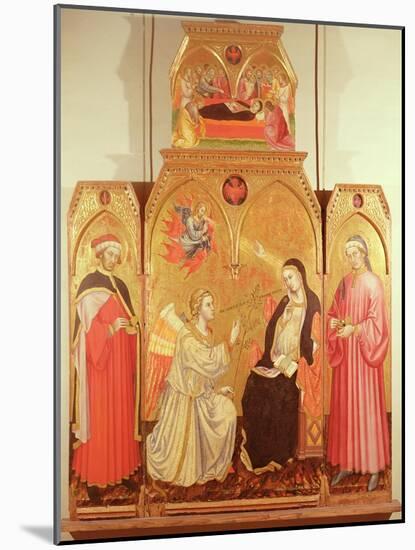 The Annunciation with St. Cosmas and St. Damian, 1409-Taddeo di Bartolo-Mounted Giclee Print