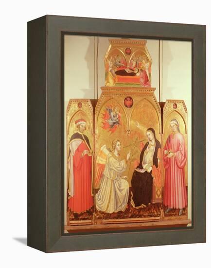 The Annunciation with St. Cosmas and St. Damian, 1409-Taddeo di Bartolo-Framed Premier Image Canvas