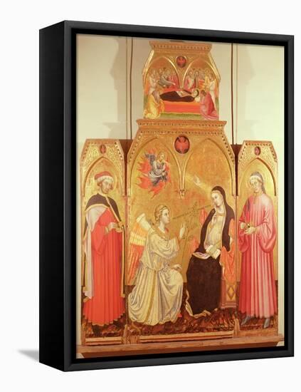 The Annunciation with St. Cosmas and St. Damian, 1409-Taddeo di Bartolo-Framed Premier Image Canvas