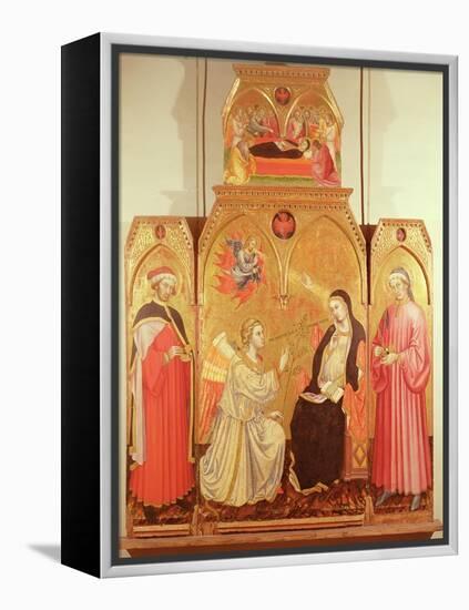 The Annunciation with St. Cosmas and St. Damian, 1409-Taddeo di Bartolo-Framed Premier Image Canvas