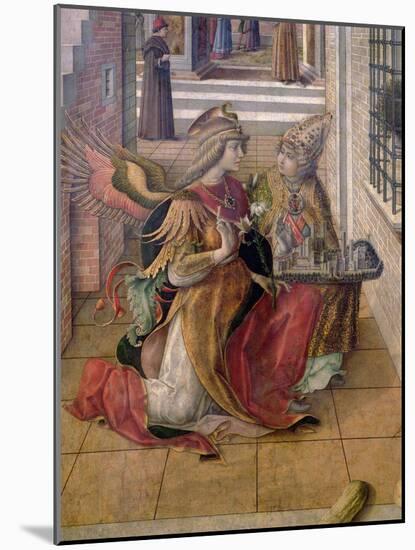 The Annunciation with St. Emidius, Detail of the Archangel Gabriel with the Saint, 1486 (Tempera &-Carlo Crivelli-Mounted Giclee Print