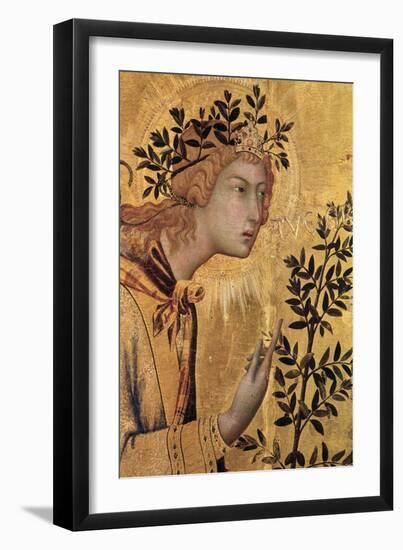 The Annunciation with St. Margaret and St. Asano, Detail of the Archangel Gabriel, 1333-Simone Martini-Framed Giclee Print