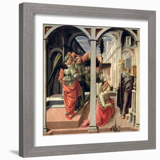 The Annunciation with Three Angels, 1440-Fra Filippo Lippi-Framed Giclee Print