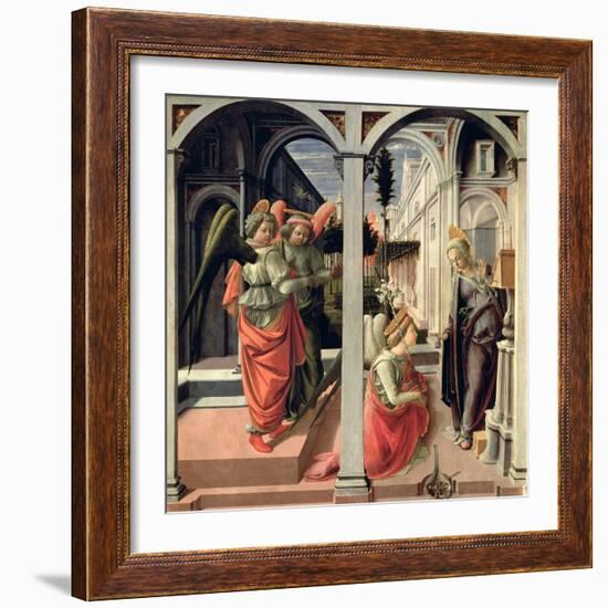 The Annunciation with Three Angels, 1440-Fra Filippo Lippi-Framed Giclee Print