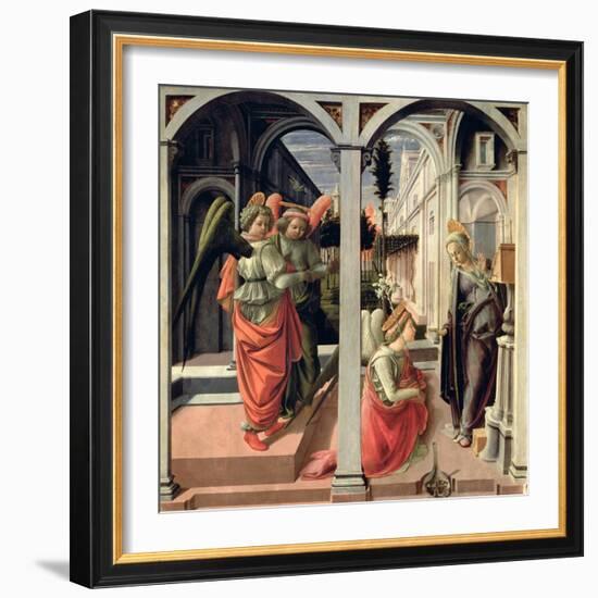 The Annunciation with Three Angels, 1440-Fra Filippo Lippi-Framed Giclee Print