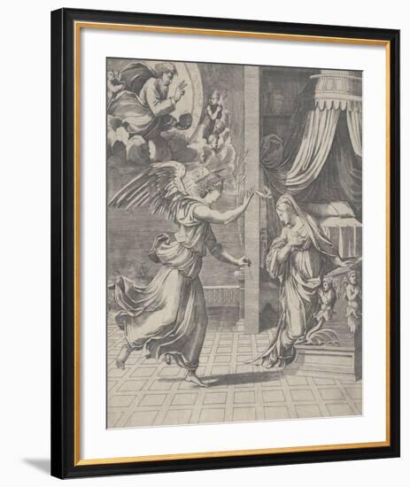 The Annunciation-Raphael-Framed Art Print