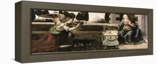 The Annunciation-Leonardo da Vinci-Framed Premier Image Canvas