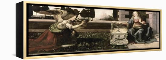 The Annunciation-Leonardo da Vinci-Framed Premier Image Canvas