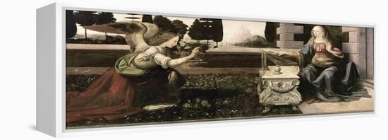 The Annunciation-Leonardo da Vinci-Framed Premier Image Canvas