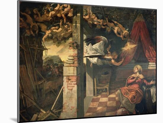 The Annunciation-Jacopo Robusti Tintoretto-Mounted Giclee Print