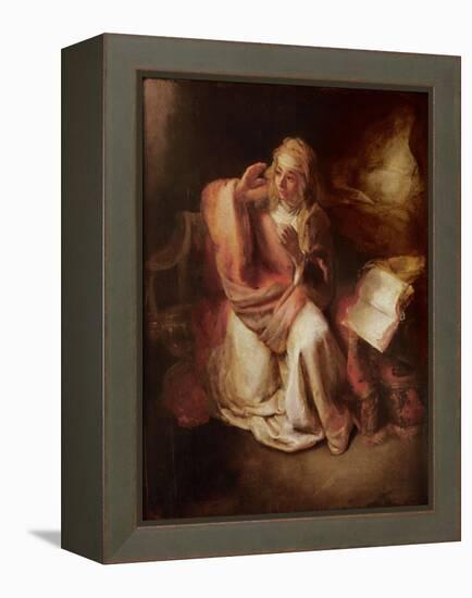 The Annunciation-Willem Drost-Framed Premier Image Canvas