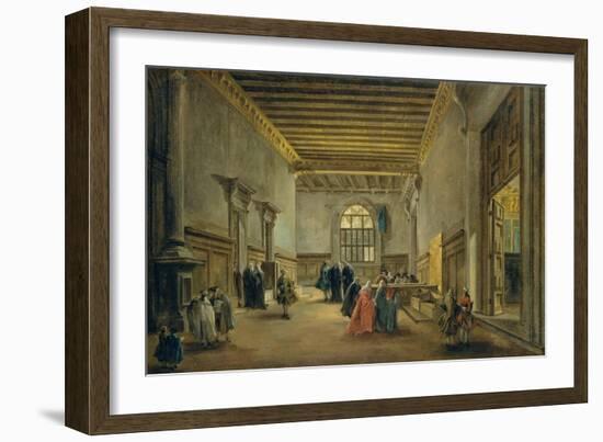 The Antechamber of the Sala del Maggior Consiglio, c.1765-68-Francesco Guardi-Framed Giclee Print