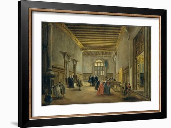 The Antechamber of the Sala del Maggior Consiglio, c.1765-68-Francesco Guardi-Framed Giclee Print