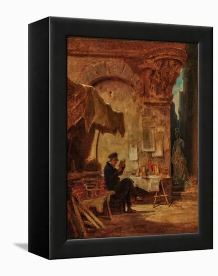 The Antiquarian Bookseller, 19Th Century (Painting)-Carl Spitzweg-Framed Premier Image Canvas