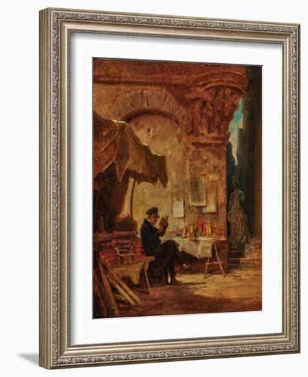 The Antiquarian Bookseller, 19Th Century (Painting)-Carl Spitzweg-Framed Giclee Print