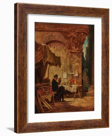 The Antiquarian Bookseller, 19Th Century (Painting)-Carl Spitzweg-Framed Giclee Print