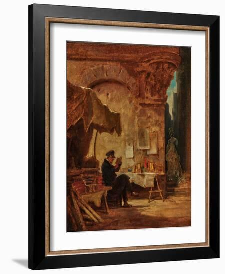 The Antiquarian Bookseller, 19Th Century (Painting)-Carl Spitzweg-Framed Giclee Print