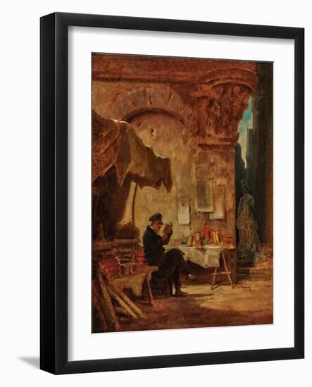 The Antiquarian Bookseller, 19Th Century (Painting)-Carl Spitzweg-Framed Giclee Print