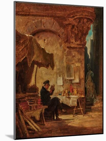 The Antiquarian Bookseller, 19Th Century (Painting)-Carl Spitzweg-Mounted Giclee Print
