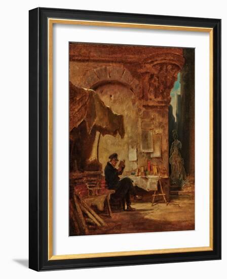 The Antiquarian Bookseller, 19Th Century (Painting)-Carl Spitzweg-Framed Giclee Print