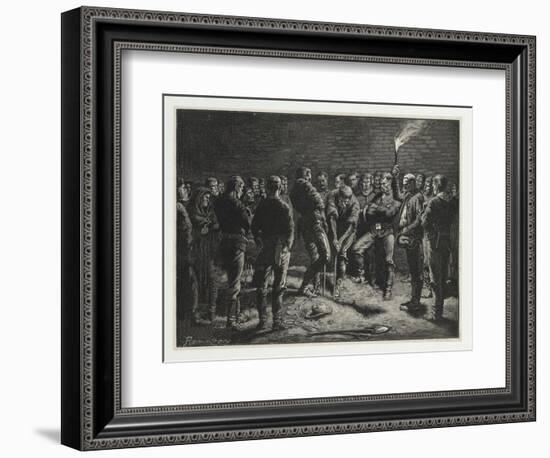 The Apache Campaign--Burial of Hatfield's Men, from Harpers Weekly, Pub. 1886 (Engraving)-Frederic Remington-Framed Giclee Print