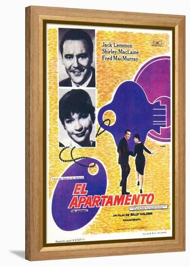 The Apartment, Spanish Movie Poster, 1960-null-Framed Stretched Canvas