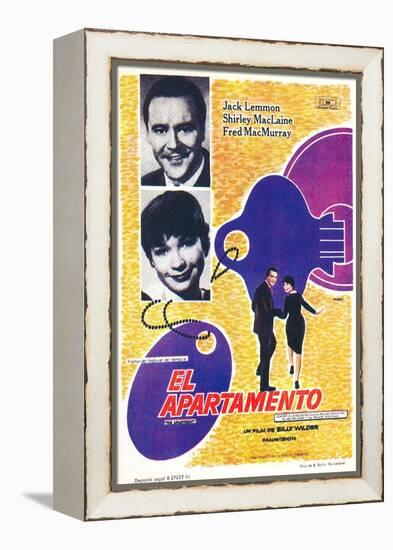 The Apartment, Spanish Movie Poster, 1960-null-Framed Stretched Canvas