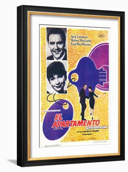 The Apartment, Spanish Movie Poster, 1960-null-Framed Premium Giclee Print
