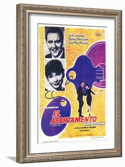 The Apartment, Spanish Movie Poster, 1960-null-Framed Art Print