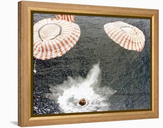 The Apollo 15 Capsule Lands Safely Despite a Parachute Failure, Mid-Pacific Ocean, 1971-null-Framed Premier Image Canvas