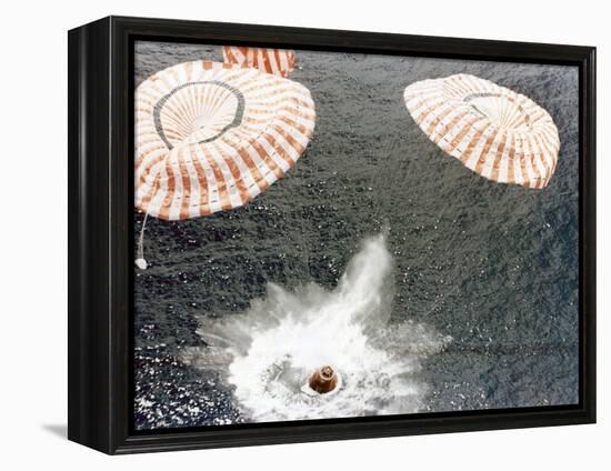 The Apollo 15 Capsule Lands Safely Despite a Parachute Failure, Mid-Pacific Ocean, 1971-null-Framed Premier Image Canvas