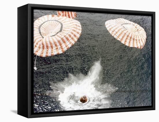 The Apollo 15 Capsule Lands Safely Despite a Parachute Failure, Mid-Pacific Ocean, 1971-null-Framed Premier Image Canvas