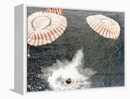 The Apollo 15 Capsule Lands Safely Despite a Parachute Failure, Mid-Pacific Ocean, 1971-null-Framed Premier Image Canvas