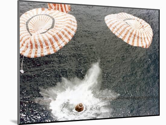 The Apollo 15 Capsule Lands Safely Despite a Parachute Failure, Mid-Pacific Ocean, 1971-null-Mounted Photographic Print