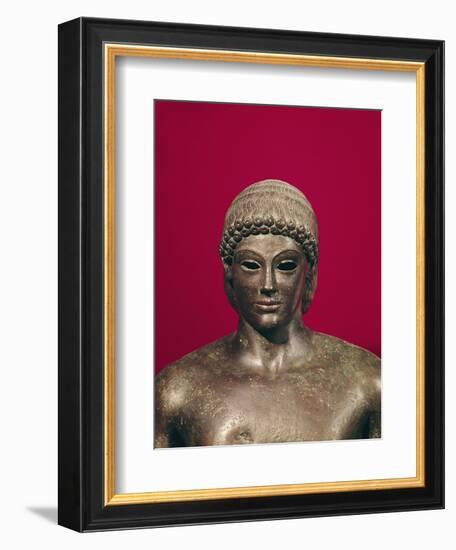 The Apollo of Piombino, Head of the Statue, Found in Benevento, Greek, circa 480 BC-null-Framed Giclee Print