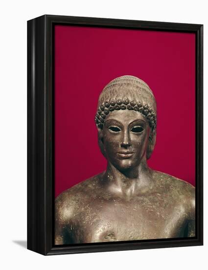 The Apollo of Piombino, Head of the Statue, Found in Benevento, Greek, circa 480 BC-null-Framed Premier Image Canvas