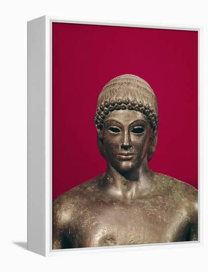 The Apollo of Piombino, Head of the Statue, Found in Benevento, Greek, circa 480 BC-null-Framed Premier Image Canvas