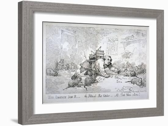 The Apostate Jack R - the Political Rat Catcher - Nb. Rats Taken Alive!, 1784-Thomas Rowlandson-Framed Giclee Print